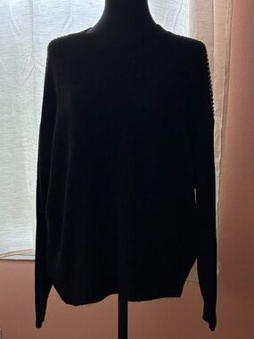 EXPRESS Black Women's Crewneck Sweater - Classic Cozy Knit - XL